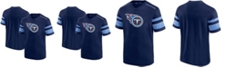 Fanatics Men's Navy Tennessee Titans Textured Hashmark V-Neck T-shirt